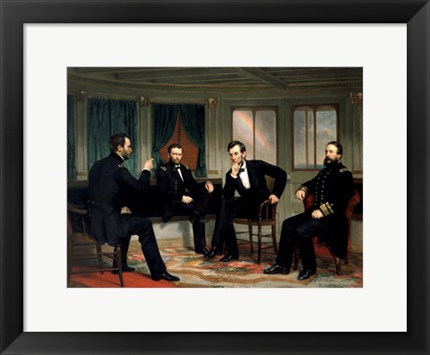 Framed Historic Meeting of the Union High Command during The American Civil War Print