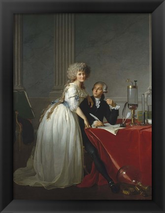 Framed Antoine-Laurent de Lavoisier and his Wife Print