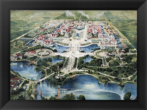 Framed Birdseye view of the Pan-American Exposition held in Buffalo, New York Print