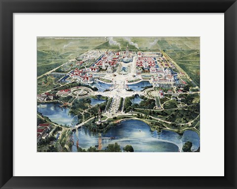 Framed Birdseye view of the Pan-American Exposition held in Buffalo, New York Print