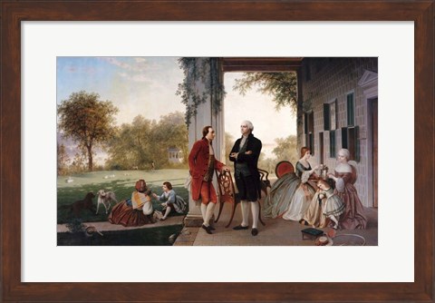 Framed George Washington and Marquis de Lafayette at Mount Vernon Print