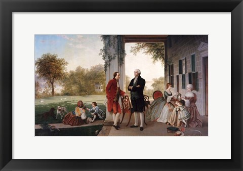 Framed George Washington and Marquis de Lafayette at Mount Vernon Print