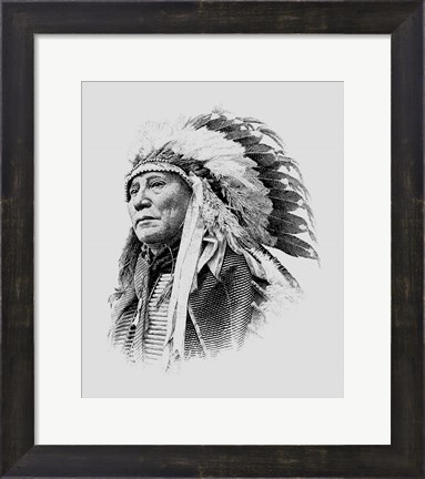 Framed Chief Hollow Horn Bear, a Brule Lakota leader during the Indian Wars Print