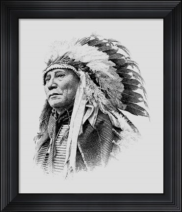 Framed Chief Hollow Horn Bear, a Brule Lakota leader during the Indian Wars Print