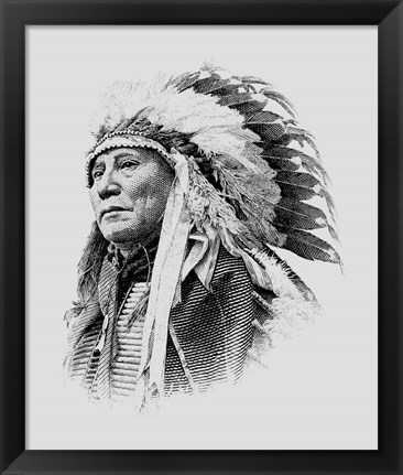 Framed Chief Hollow Horn Bear, a Brule Lakota leader during the Indian Wars Print