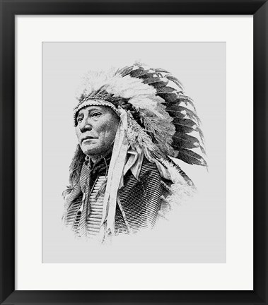 Framed Chief Hollow Horn Bear, a Brule Lakota leader during the Indian Wars Print