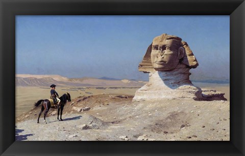 Framed Napoleon Bonaparte on horseback in front of the Great Sphinx of Giza Print