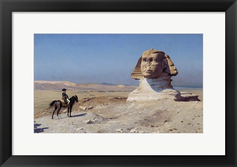 Framed Napoleon Bonaparte on horseback in front of the Great Sphinx of Giza Print