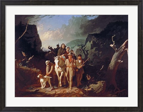 Framed Daniel Boone escorting settlers through the Cumberland Gap Print