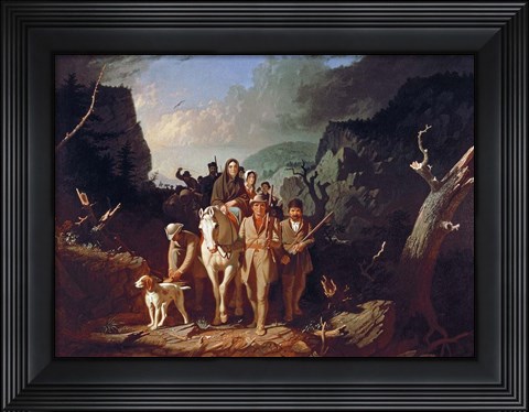 Framed Daniel Boone escorting settlers through the Cumberland Gap Print