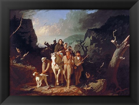 Framed Daniel Boone escorting settlers through the Cumberland Gap Print