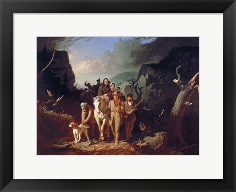 Framed Daniel Boone escorting settlers through the Cumberland Gap Print