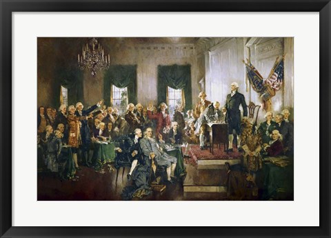 Framed Signing of the US Constitution at Independence Hall, Philadelphia, September 17, 1787 Print