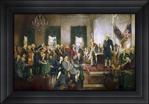 Framed Signing of the US Constitution at Independence Hall, Philadelphia, September 17, 1787 Print