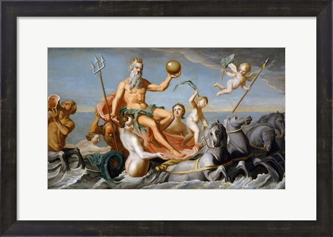 Framed Neptune Emerging from the Sea, 1754 Print