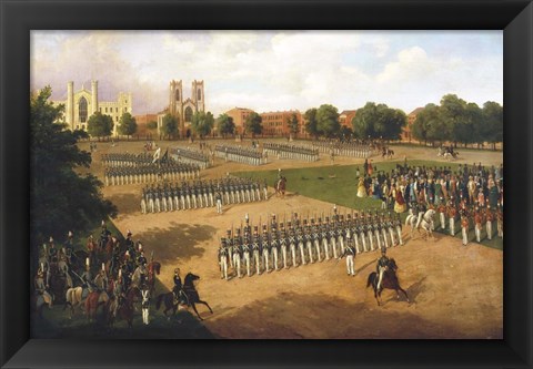 Framed Seventh Regiment assembling for review on Washington Square, New York Print