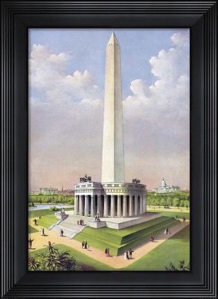 Framed National Washington Monument, circa 1885 Print