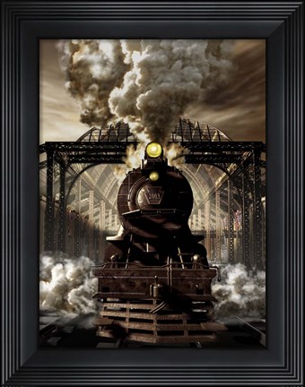 Framed Industrial age of Steam Engine Print