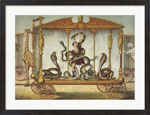 Framed Snake Wagon, circa 1874 Print