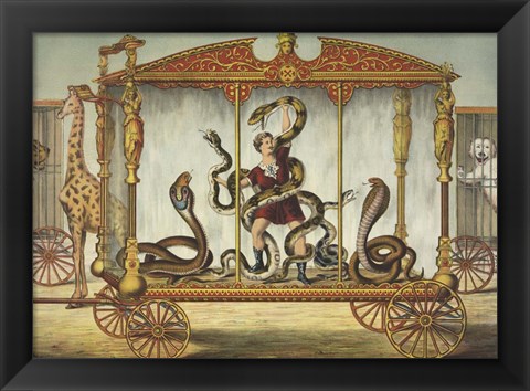 Framed Snake Wagon, circa 1874 Print