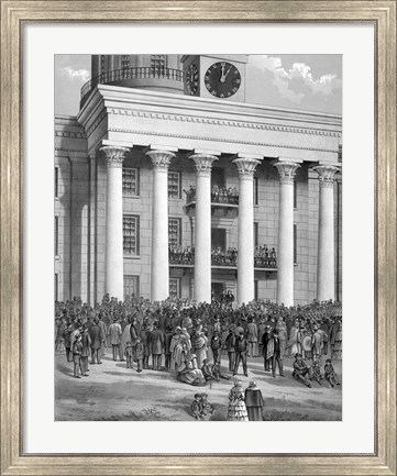 Framed Crowd at Capitol Building in Montgomery, Alabama, for the inauguration of Jefferson Davis Print