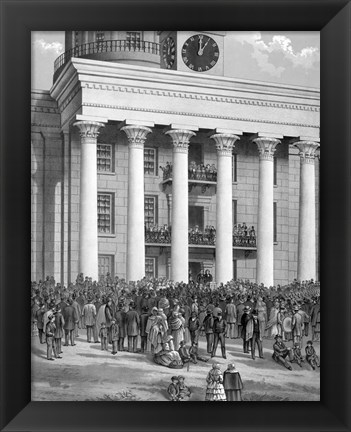 Framed Crowd at Capitol Building in Montgomery, Alabama, for the inauguration of Jefferson Davis Print