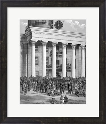 Framed Crowd at Capitol Building in Montgomery, Alabama, for the inauguration of Jefferson Davis Print