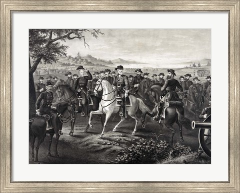 Framed Robert E Lee and 21 Confederate Generals Print