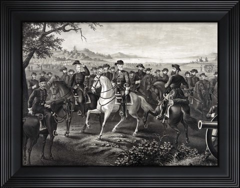 Framed Robert E Lee and 21 Confederate Generals Print