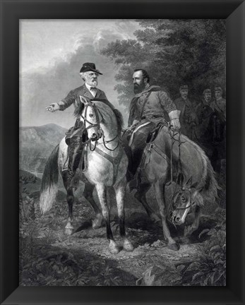 Framed Last Meeting of Generals Robert E Lee &amp; Stonewall Jackson, circa 1863 Print