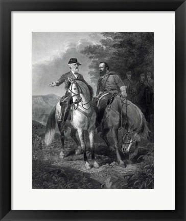 Framed Last Meeting of Generals Robert E Lee &amp; Stonewall Jackson, circa 1863 Print