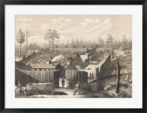 Framed Andersonville Prison Georgia, circa 1864 Print