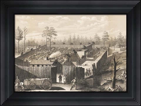 Framed Andersonville Prison Georgia, circa 1864 Print