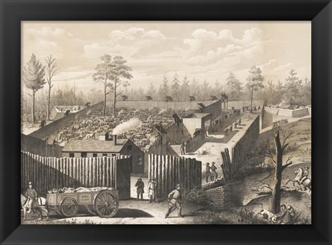 Framed Andersonville Prison Georgia, circa 1864 Print