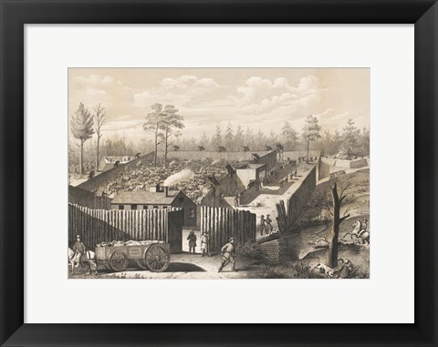 Framed Andersonville Prison Georgia, circa 1864 Print