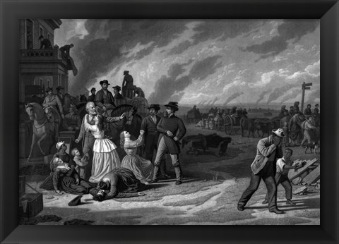 Framed Brigadier General Thomas Ewing of the Union Army evicts Missouri settlers, 1863 Print