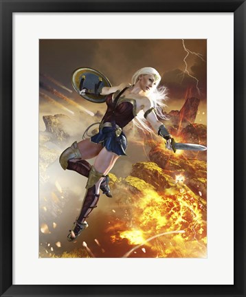 Framed Wonder Woman, Blond Hair Print