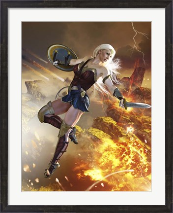 Framed Wonder Woman, Blond Hair Print