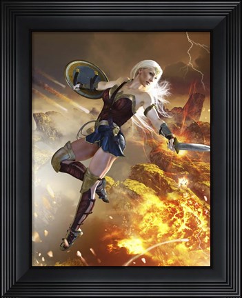 Framed Wonder Woman, Blond Hair Print