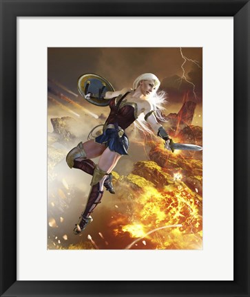 Framed Wonder Woman, Blond Hair Print