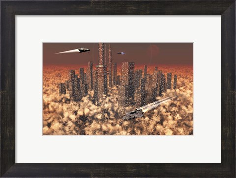 Framed Futuristic City Print