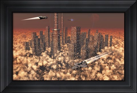 Framed Futuristic City Print