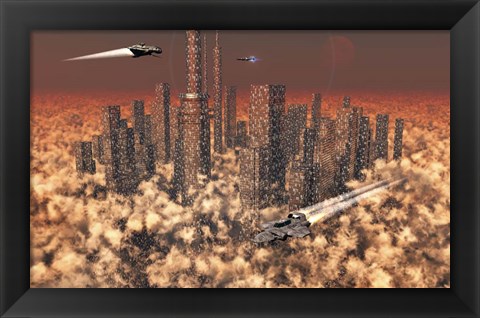 Framed Futuristic City Print