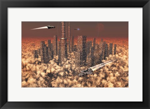 Framed Futuristic City Print