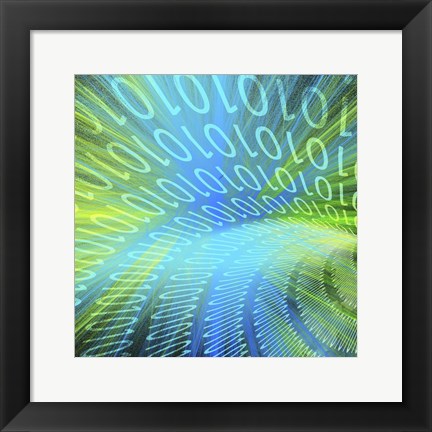 Framed Tunnel of Binary Code Print