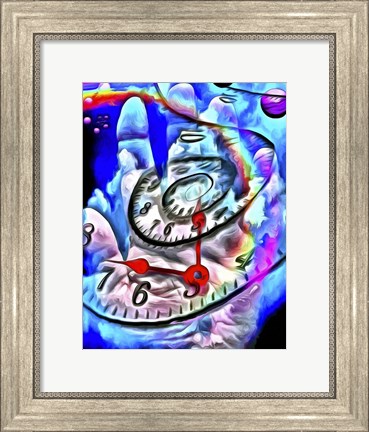 Framed Time Spiral and Human Hand Print