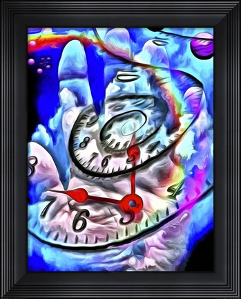 Framed Time Spiral and Human Hand Print