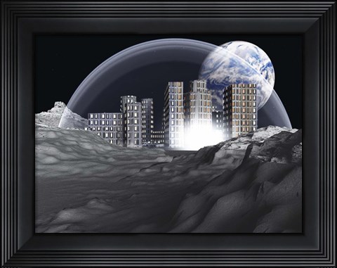 Framed Lunar Colony Print