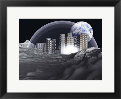 Framed Lunar Colony Print