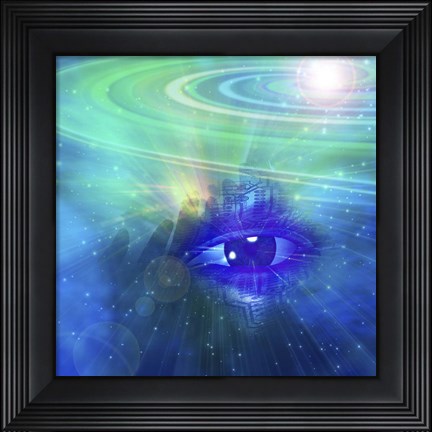 Framed God&#39;s Eye in Vivid Universe Print